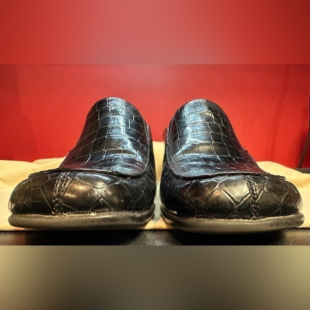 Aerosoles Mules Clogs Black Croc Embossed Patent Leather Women’s Size 7.5 - Picture 10 of 10